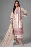 Off White Cotton Embroidered Straight Cut Suit