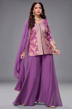 Lavender Tissue Woven Palazzo Suit