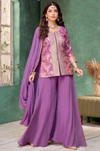 Lavender Tissue Woven Palazzo Suit
