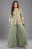 Green Tissue Woven Palazzo Suit