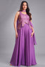 Orchid Purple Art Silk Asymmetrical Top and Palazzo Suit