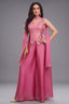 Light Pink Art Silk Asymmetrical Top and Palazzo Suit