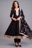 Black Art Silk Embroidered Anarkali Suit
