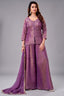 Deep Mauve Purple Tissue Silk Mirror Embroidered Palazzo Suit