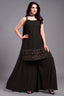 Black Georgette Lucknowi Worked Palazzo Suit