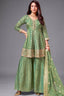 Sea Green Tissue Silk Woven Sharara Suit