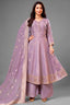 Lavender Purple Tissue Woven Anarkali Palazzo Suit