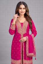 Rani Pink Georgette Slit Cut Suit