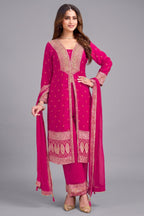 Rani Pink Georgette Slit Cut Suit