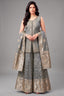 Grey Tissue Silk Mirror Worked Palazzo Suit