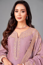 Light Purple Art Silk Sequin Worked Anarkali Suit