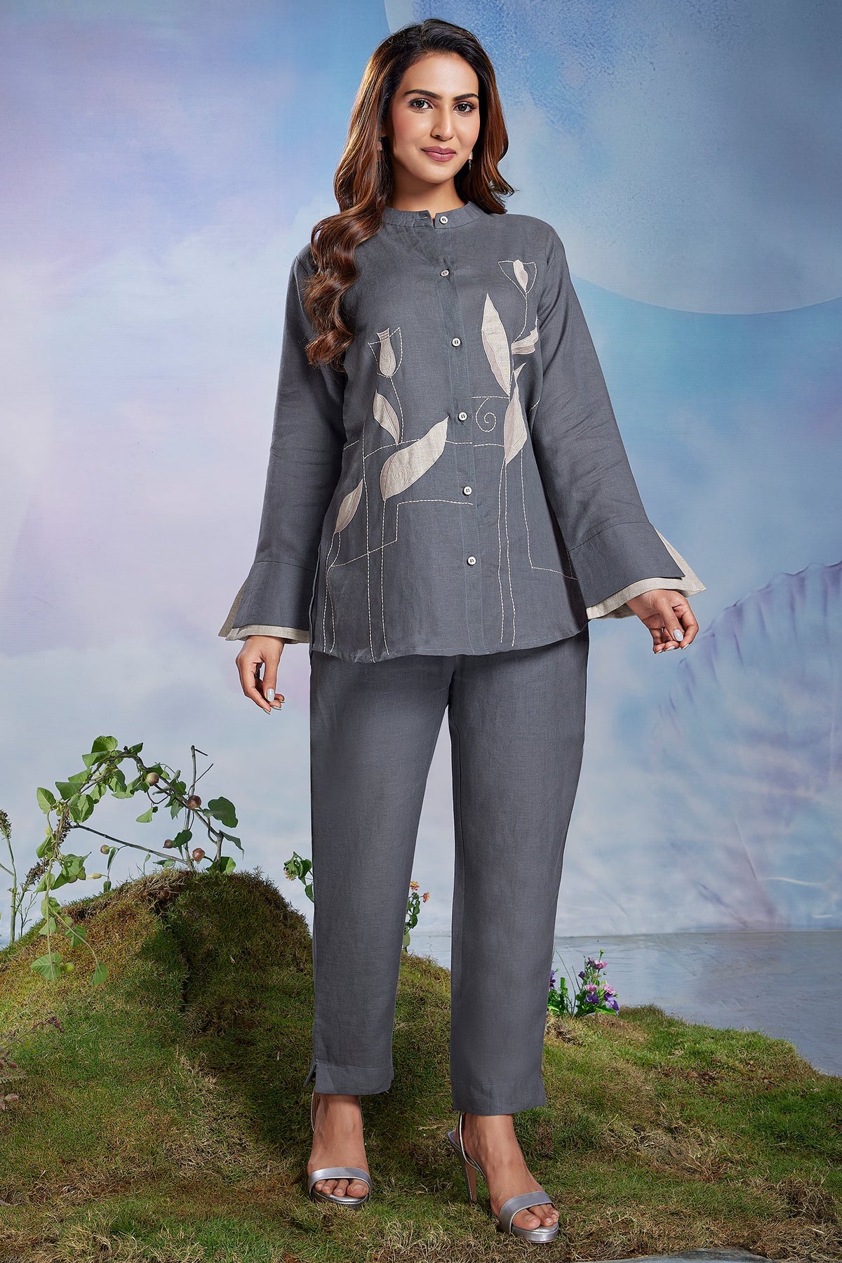 Grey Linen Co-Ord Set