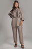 Taupe Leaf Printed Linen Co-Ord Set