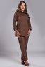 Brown Linen Cutdana Worked Co-Ord Set