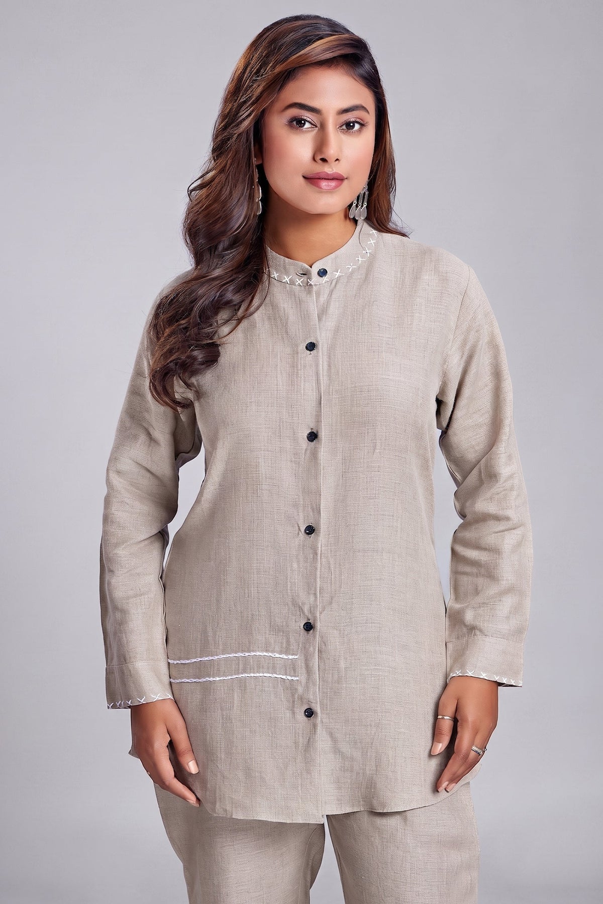 Beige Linen Co-Ord Set