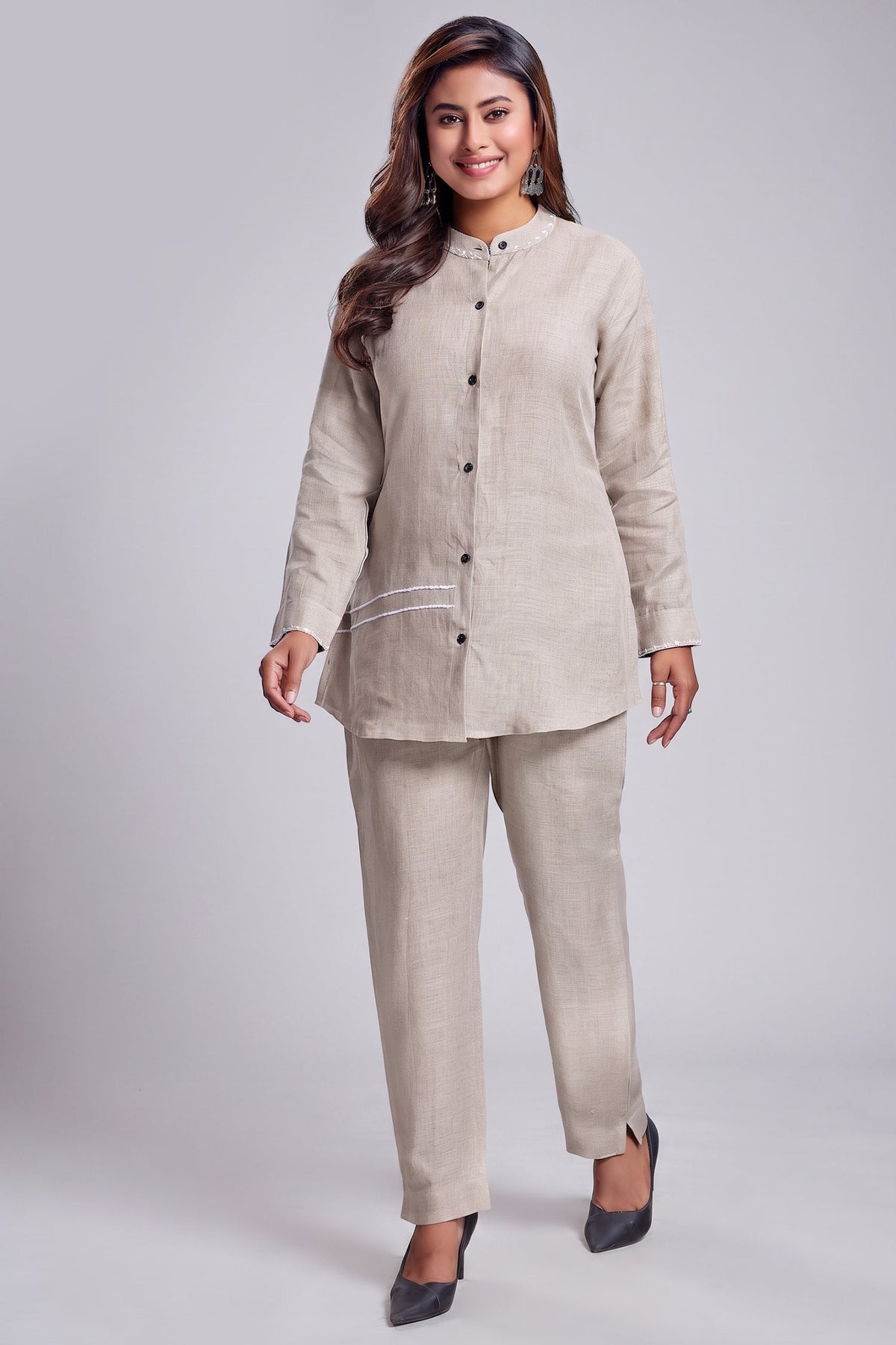 Beige Linen Co-Ord Set