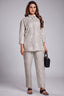 Light Grey Linen Embroidered Co-Ord Set