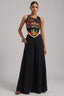 Black Georgette Mirror Embroidery Work Co-Ord Set with Shells