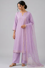Lilac Purple Gotta Lace Cotton Straight Cut Suit