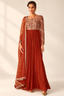 Rust Heavy Embroidered Floor-Length Anarkali Suit