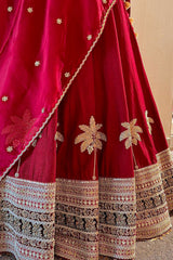 Maroon Matka Silk Designer Bridal Lehenga