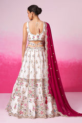 Off White Georgette Handworked Lehenga