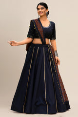 Black Cotton Flared Chaniya Choli