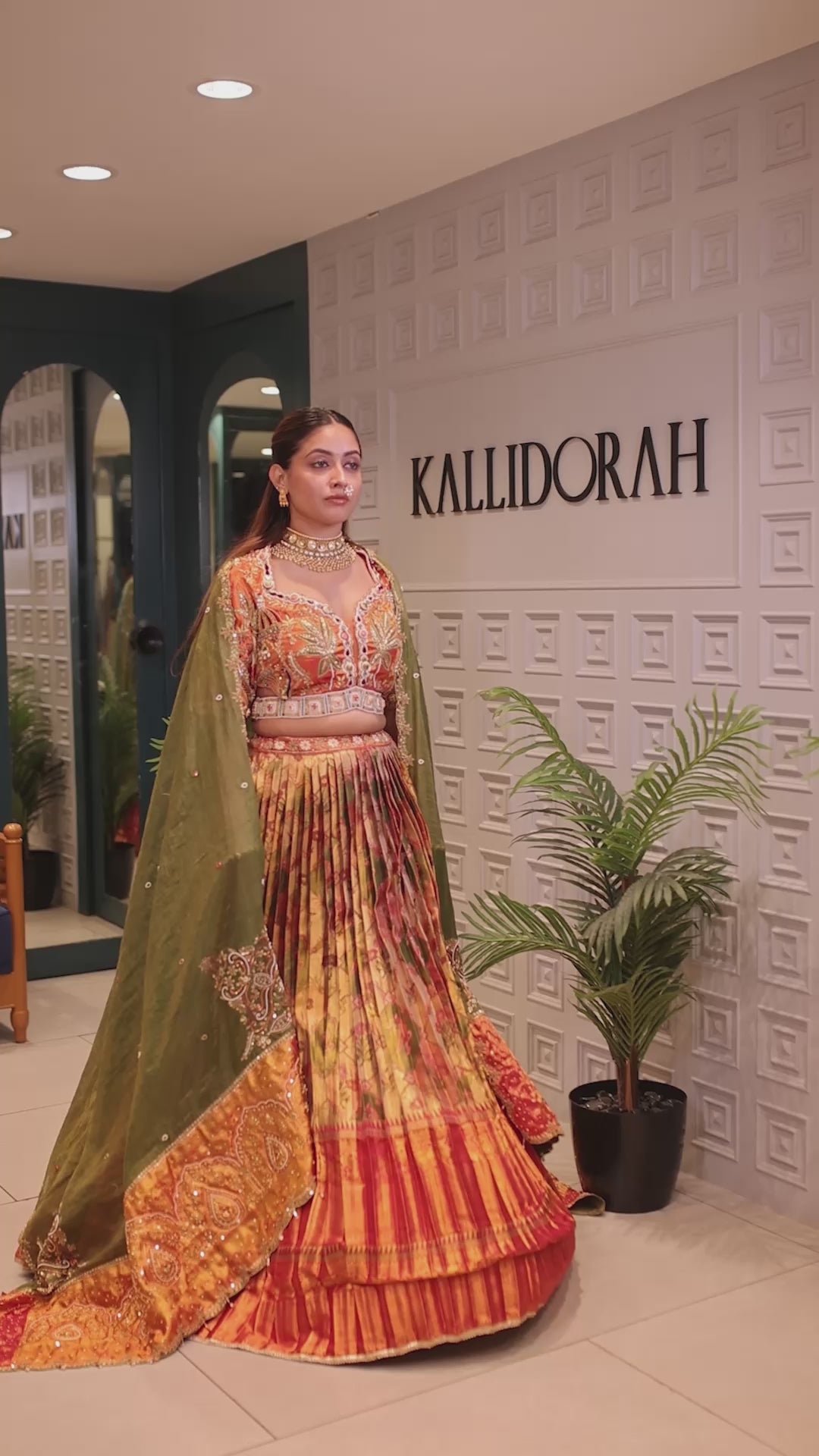 Rust Orange and Golden Tissue Silk Traditional Lehenga with Handworked Blouse
