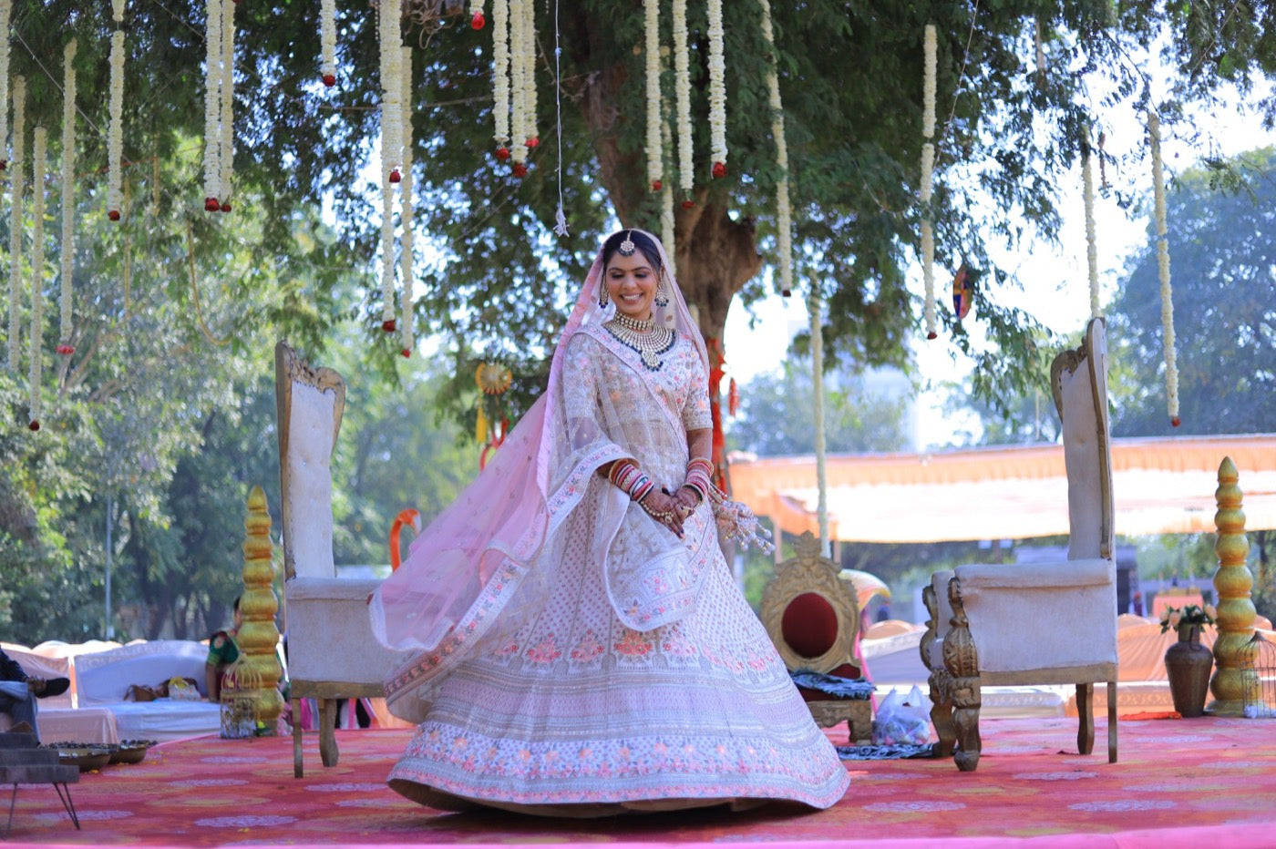 Asopalav customer wearing Indian occasion wear